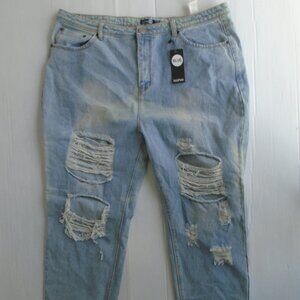 Boohoo Blue Womens Loose Fit Jeans Pants Size 10 US Blue